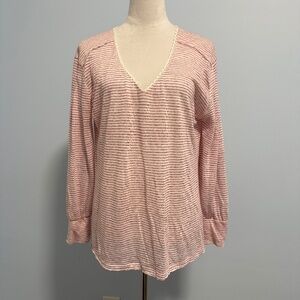 Sundance Mariner Journey 100% Linen Long Sleeve Slub Knit Blouse Top‎ Size M